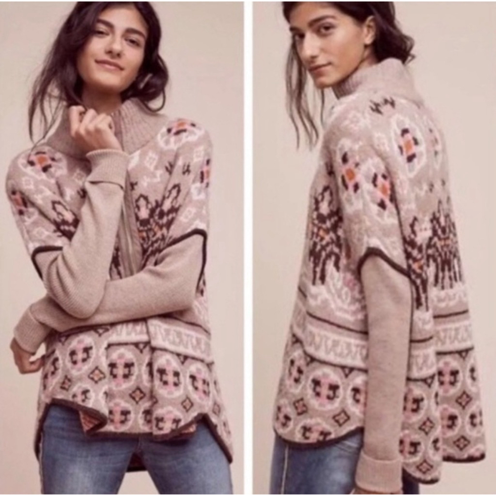Anthropologie Sleeping On Snow Fairbanks Wool Blend Half Zip XS S